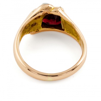18ct gold Garnet / Opal unusual Ring size K